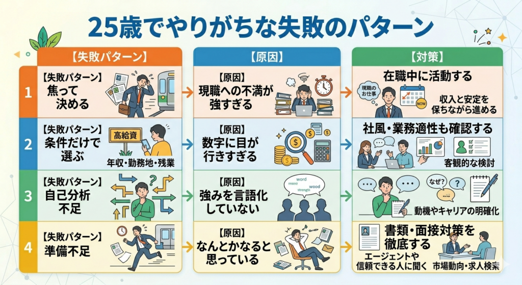 ２５歳でやりがちな失敗のパターン