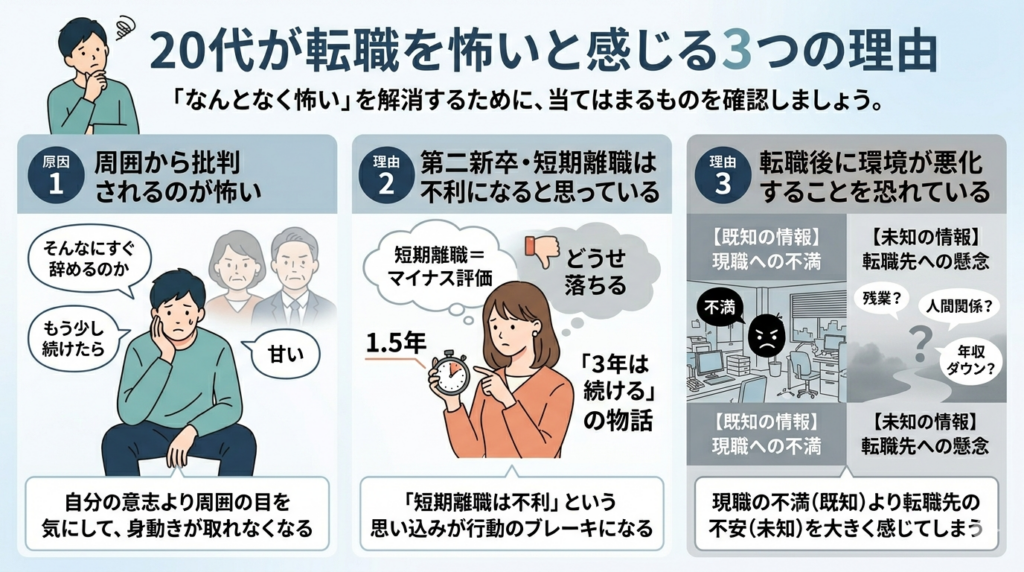 20代が転職kを怖いと感じる3つの理由