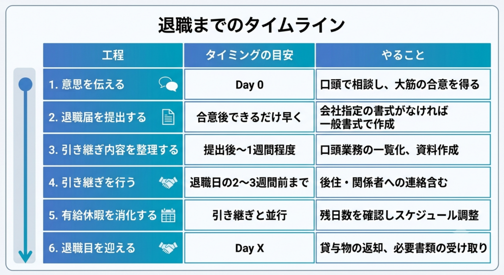 退職までのタイムライン